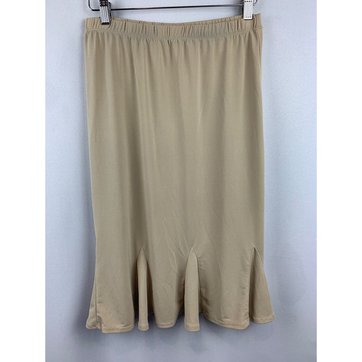 Susan Graver Beige Flared Hem Skirt XXS