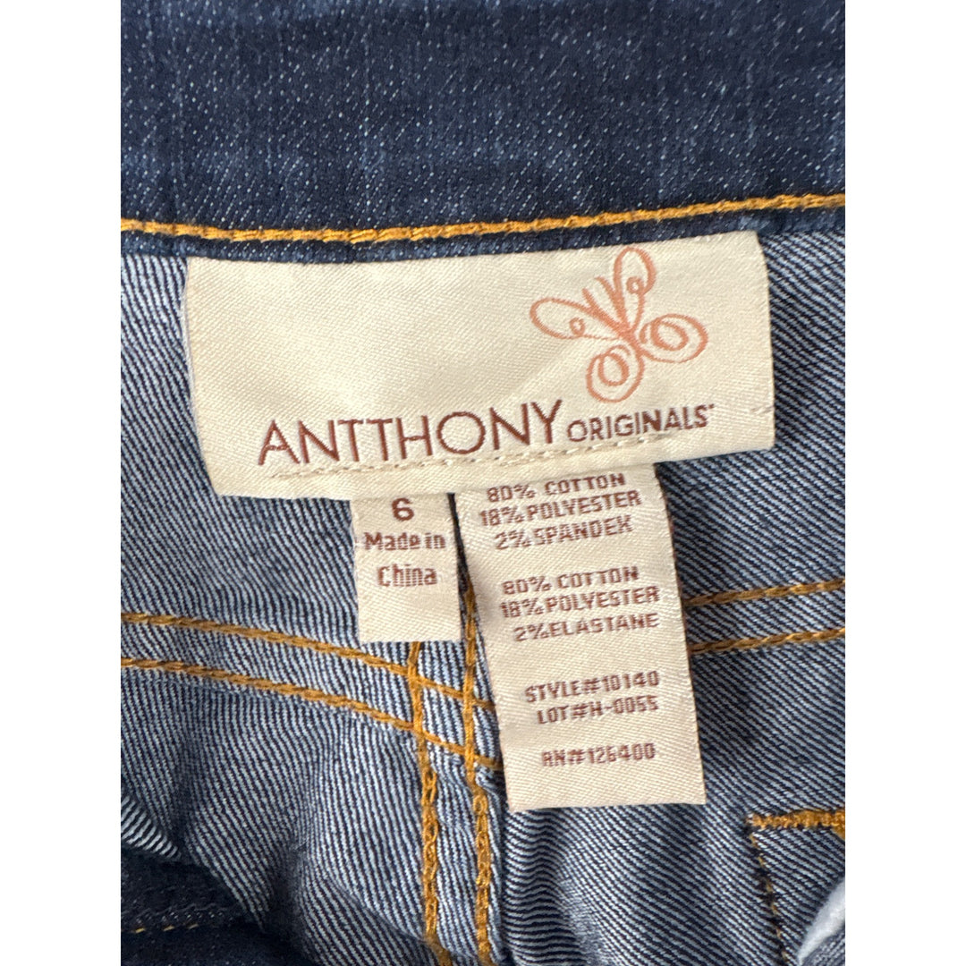 Antthony Originals Womens Bootcut Jeans Size 6 Dark Denim