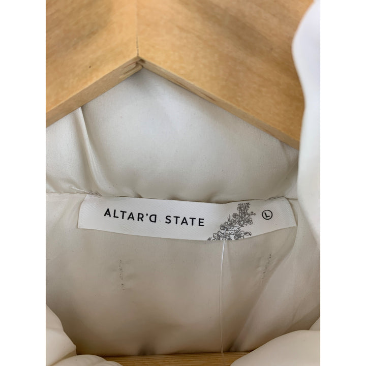 Women's Altar’d State White Puffer Vest Size L