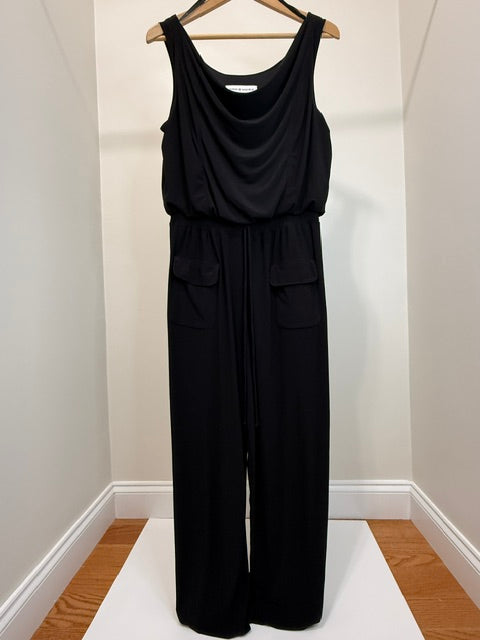 Emma &amp; Michele Cowl Neck Wide Leg Jumpsuit Black SzL