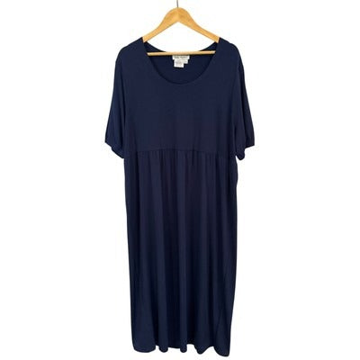 Women’s Ulla Popken Size 16/18 Navy Blue Short Sleeve Maxi Dress