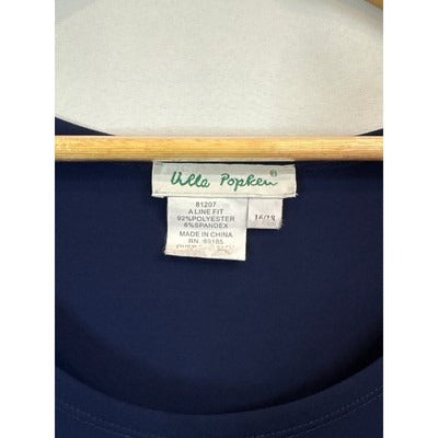 Women’s Ulla Popken Size 16/18 Navy Blue Short Sleeve Maxi Dress