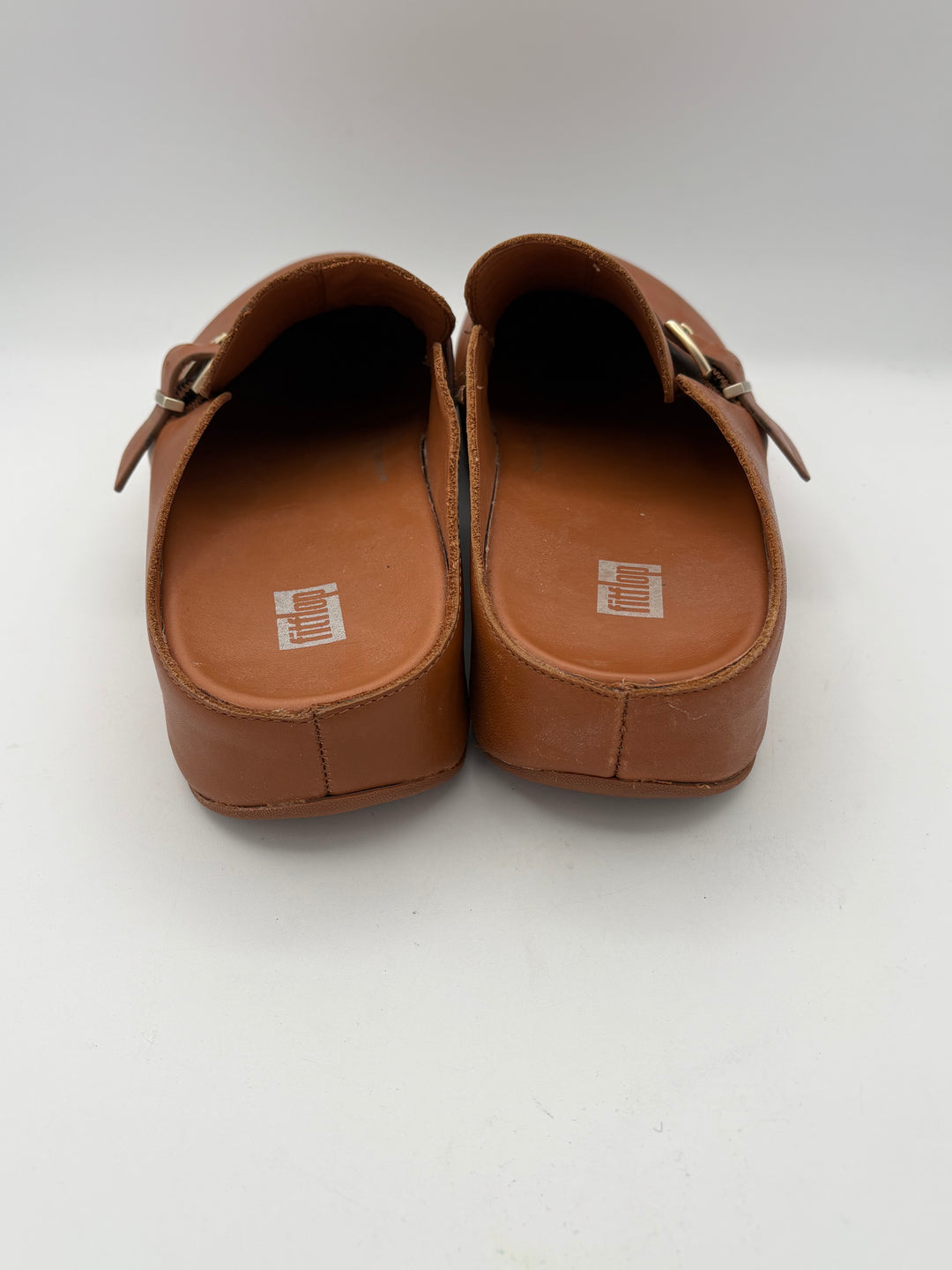 Women’s FitFlop Size 8.5 Medium Brown Clogs w/ Buckle Detail