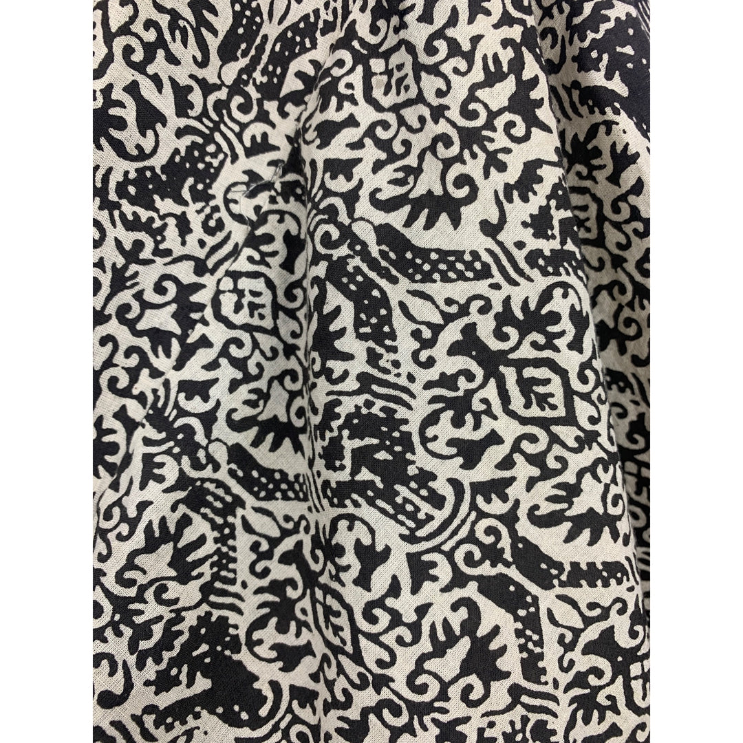 Marada Womens Kimono Jacket Black & Beige Floral Pattern