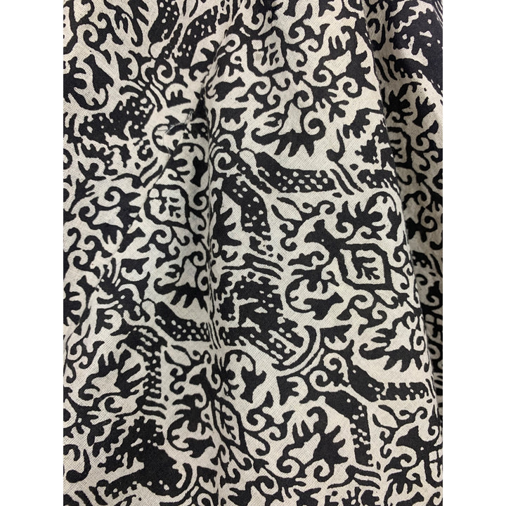 Marada Womens Kimono Jacket Black & Beige Floral Pattern