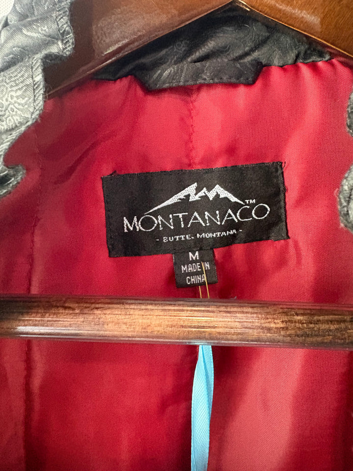 Women’s Montanaco Medium Black Paisley Puffer Vest
