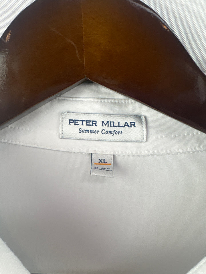Men’s Peter Millar XL Blue &amp; White Striped Golf Polo