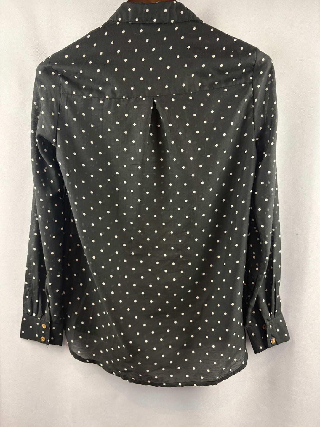 Women’s Jaclyn Smith Small Black w/ White Polka Dots Blouse
