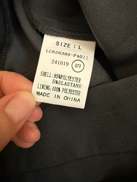 Classic Charcoal Gray One Button Pants Suit SzL