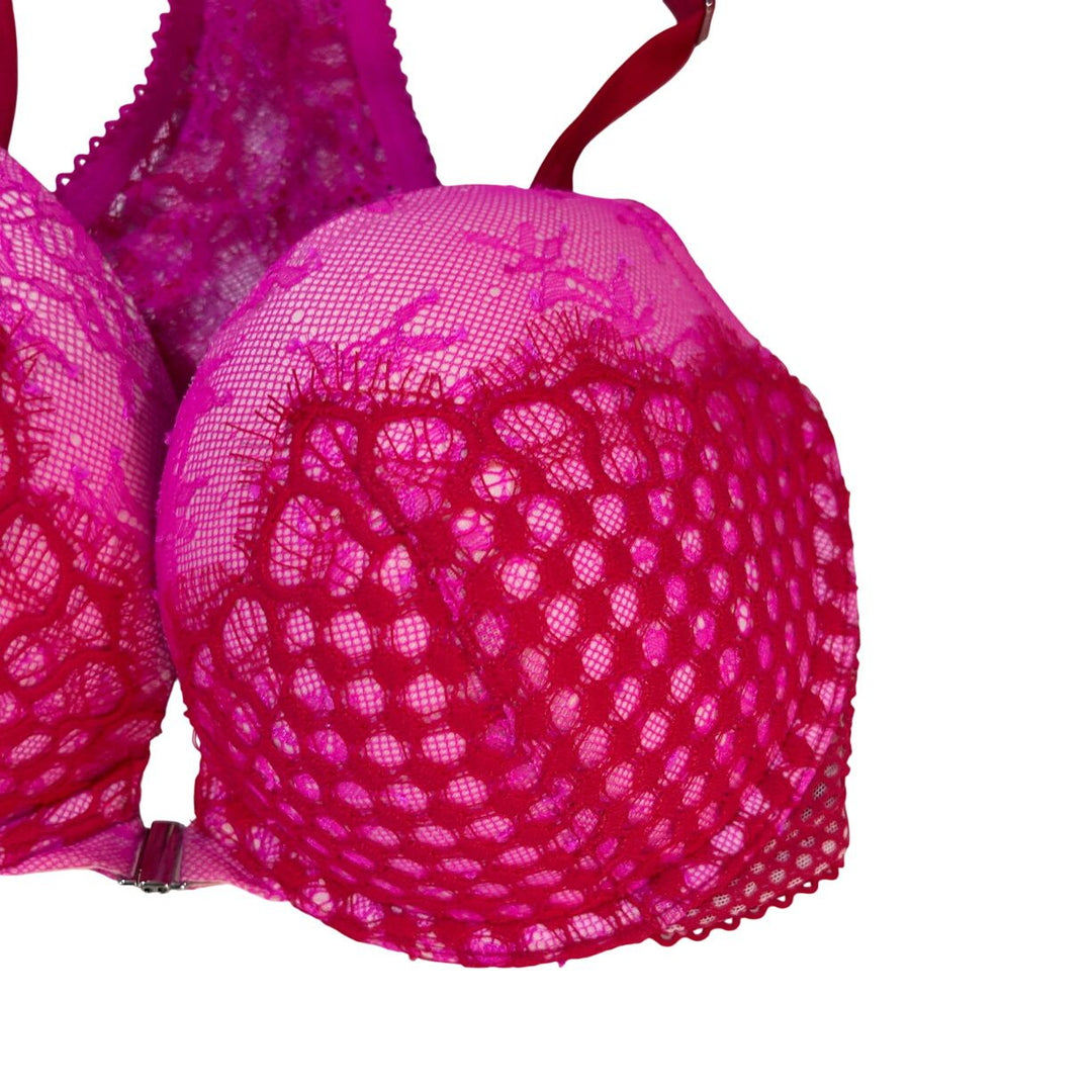 Victorias Secret Body By Victoria Push Up Bra Hot Pink Lace Underwire