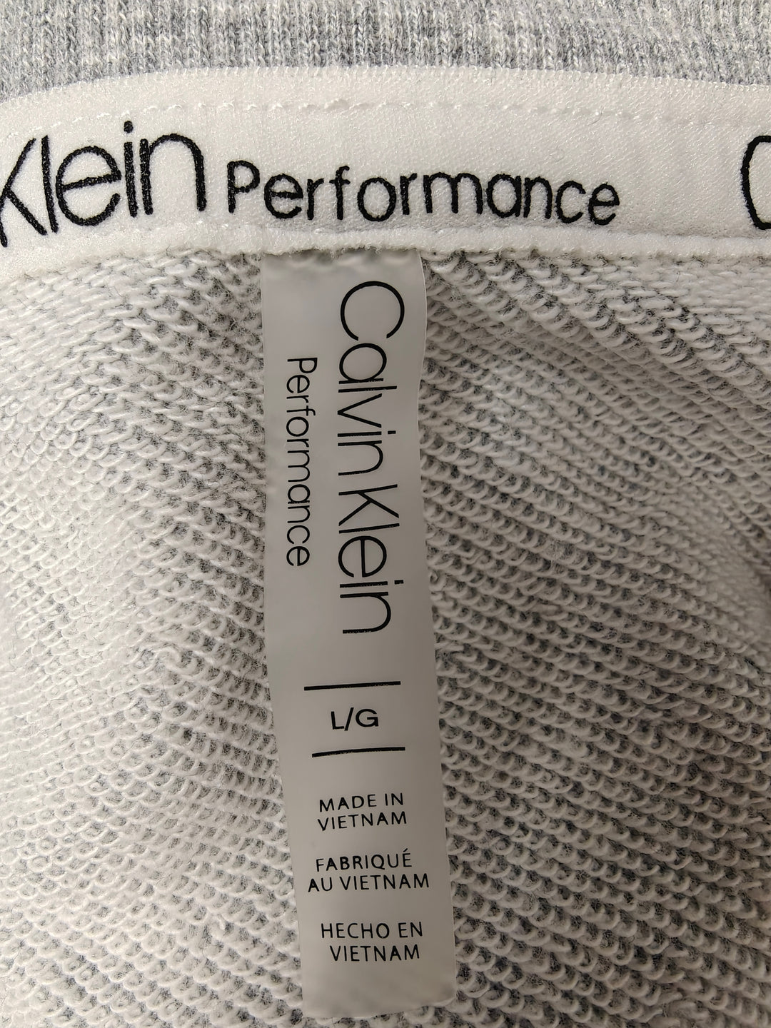 Womens Calvin Klein Performance Sweatshirt Gray Leopard Print Large
