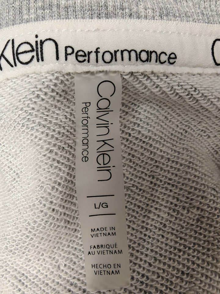 Womens Calvin Klein Performance Sweatshirt Gray Leopard Print Large
