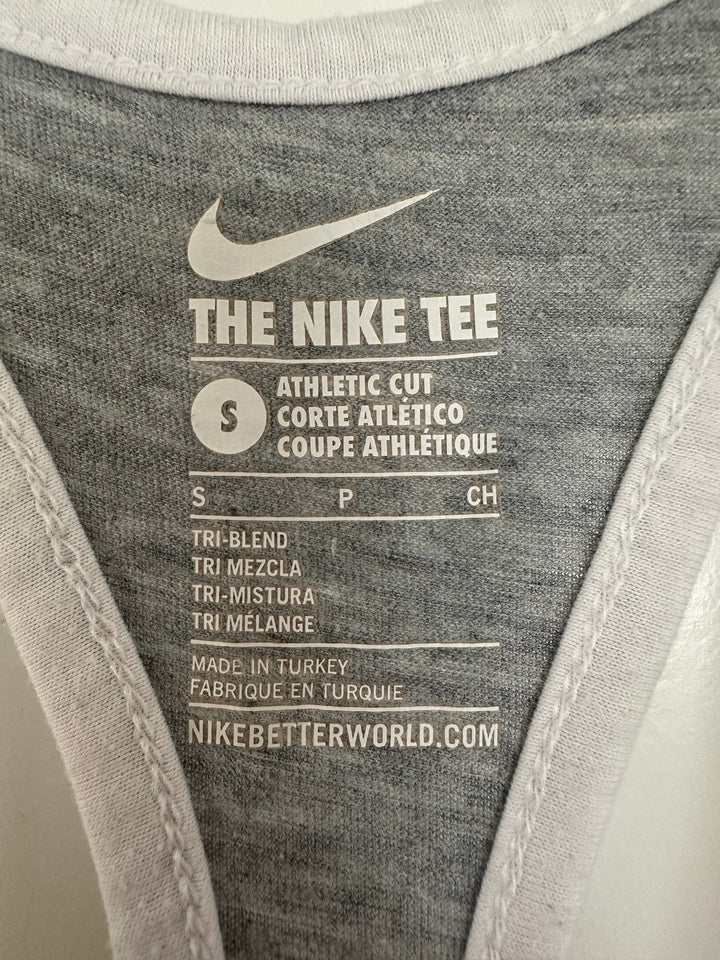 Nike Womens Tennis Court Graphic Tank Top White Gray Neon Size S