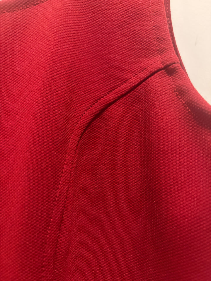 Simlu Deep Red Fit And Flare Mini Dress Sleeveless Scoop Neck Size Small