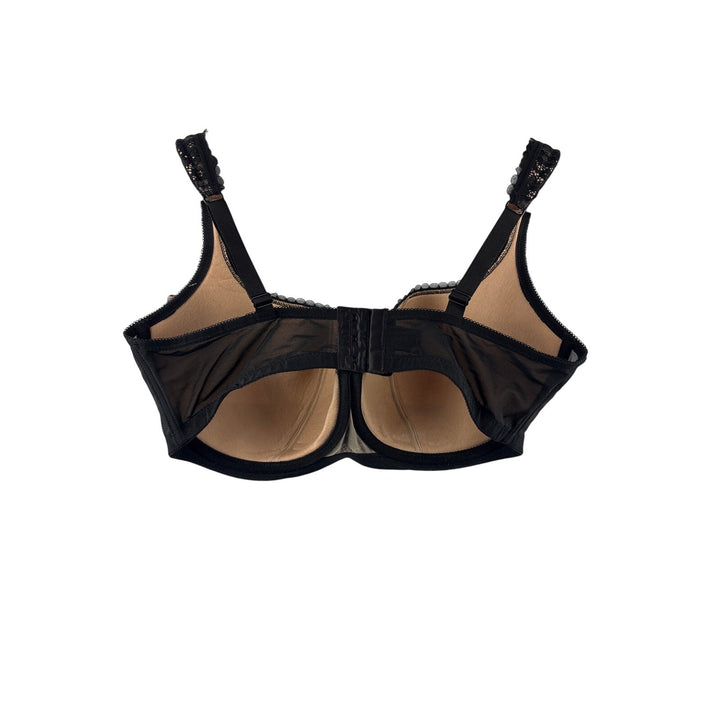 Women’s Rosme Size 40 DDD Black Lace Bra w/ Bow Detail