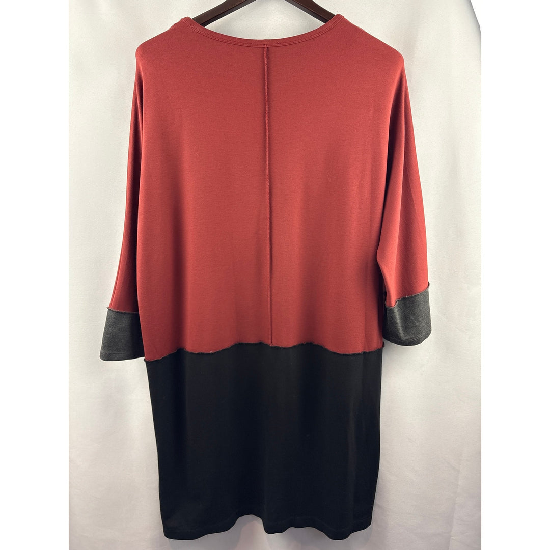 Women’s Jones New York Size 14 Burnt Red, Black &amp; Gray Colorblock Dress