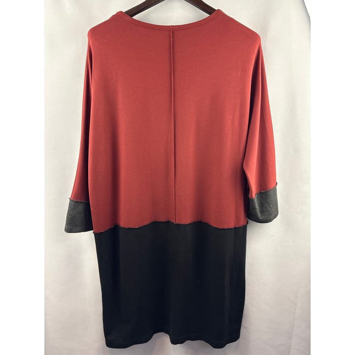 Women’s Jones New York Size 14 Burnt Red, Black &amp; Gray Colorblock Dress