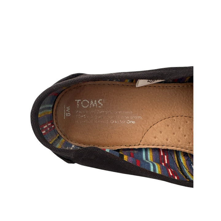 Women’s Toms Size 9 Black Slip On Shoes