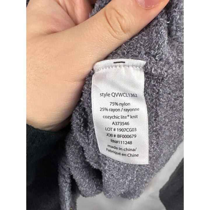 Women’s Barefoot Dreams Large Stone Gray Zip Up Plush Cardigan