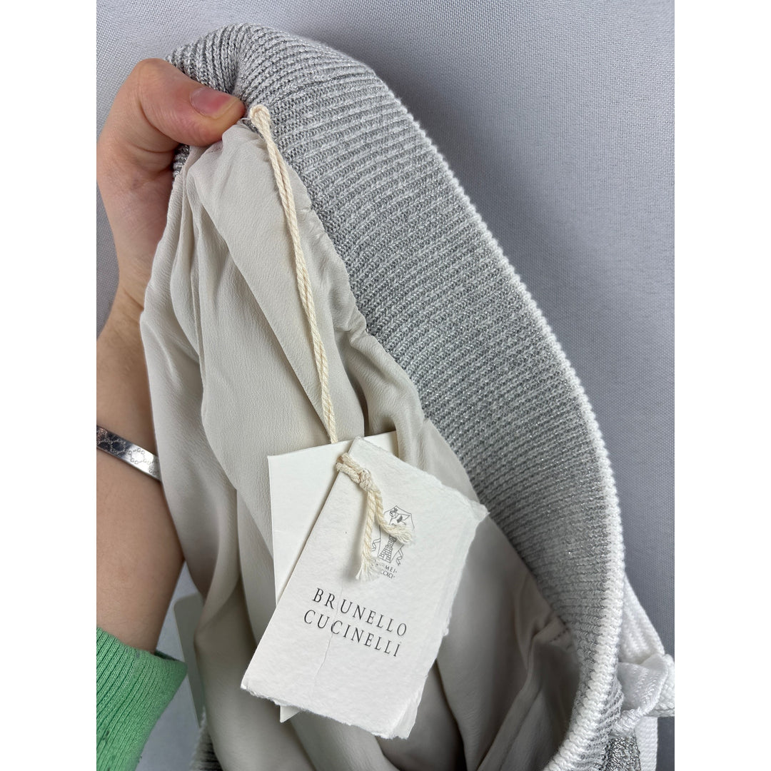 Women’s Brunello Cucinelli Small Silver Mesh Knit Shorts