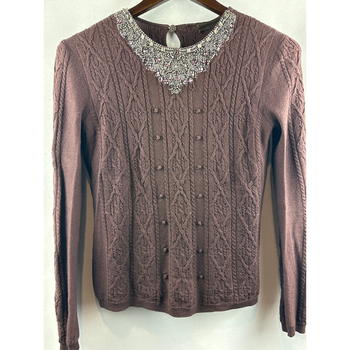 Women’s Vintage Valentino Brown Virgin Wool Sweater Size M