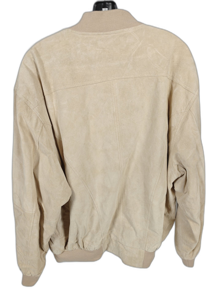 Mens Chukkers By Midwest Suede Leather Bomber Jacket Beige Size XL