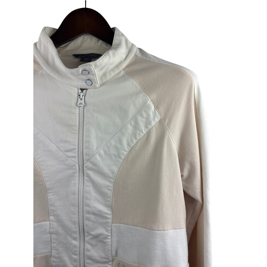 Women’s Armani Exchange XL Cream & White Colorblock Jacket
