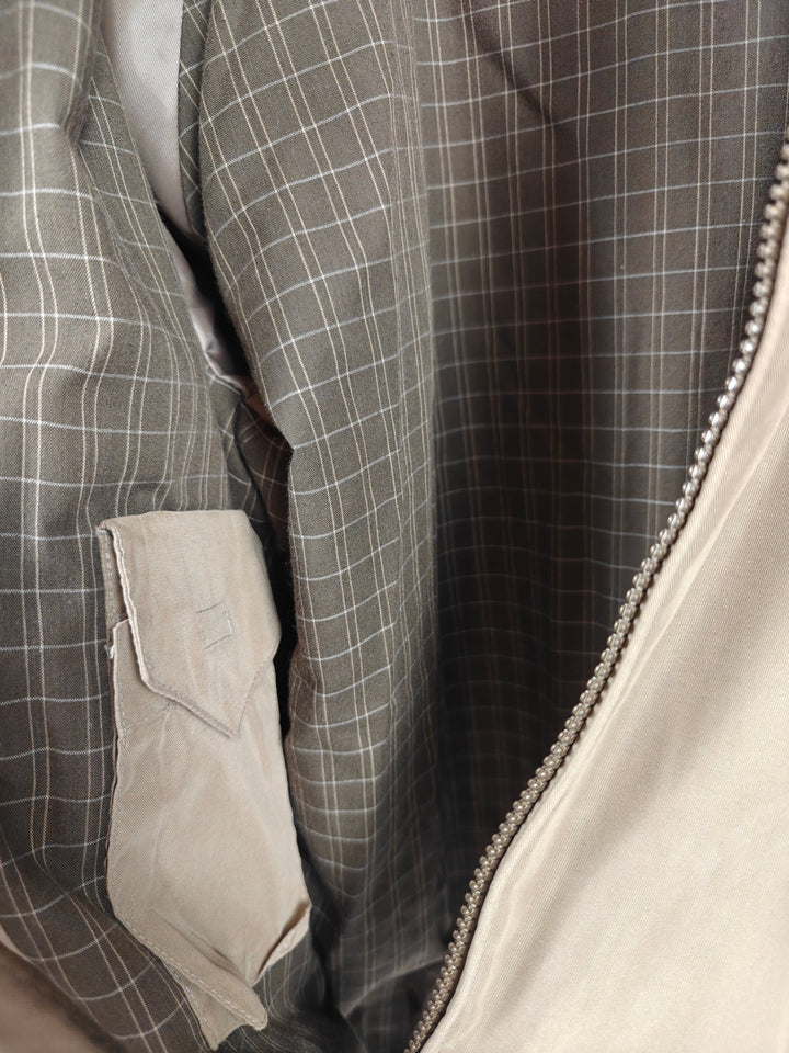 Mens Roundtree And Yorke Tan Harrington Jacket Large Plaid Lining