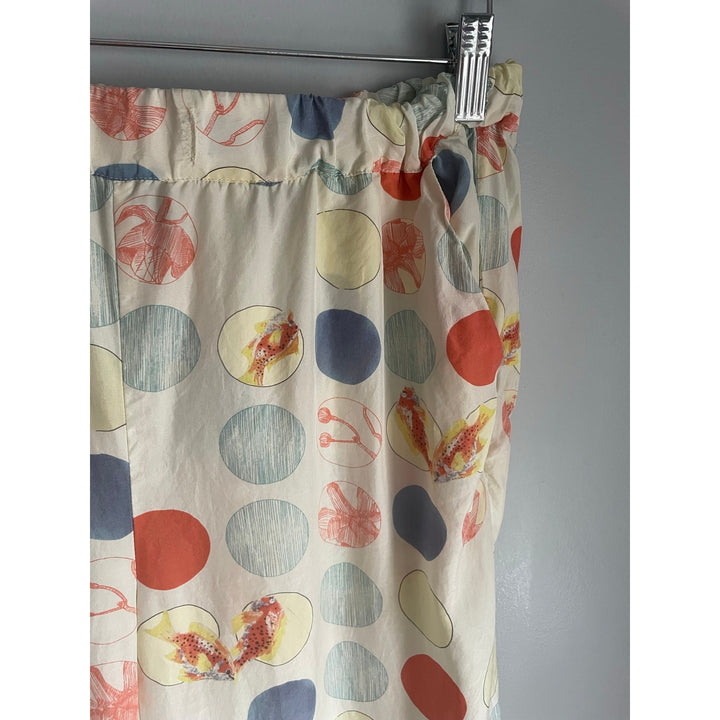 Anthropologie Silka Silk Printed Pajama Pants Bottoms Polka Dot Boho Indie Small