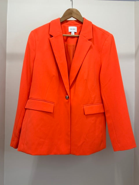 Nine West One Button Blazer Vibrant Orange NWOT Sz14