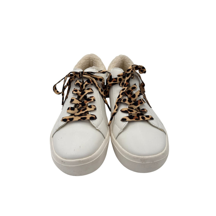 Women’s r2 Size 9 White Sneakers w/ Leopard Print Details