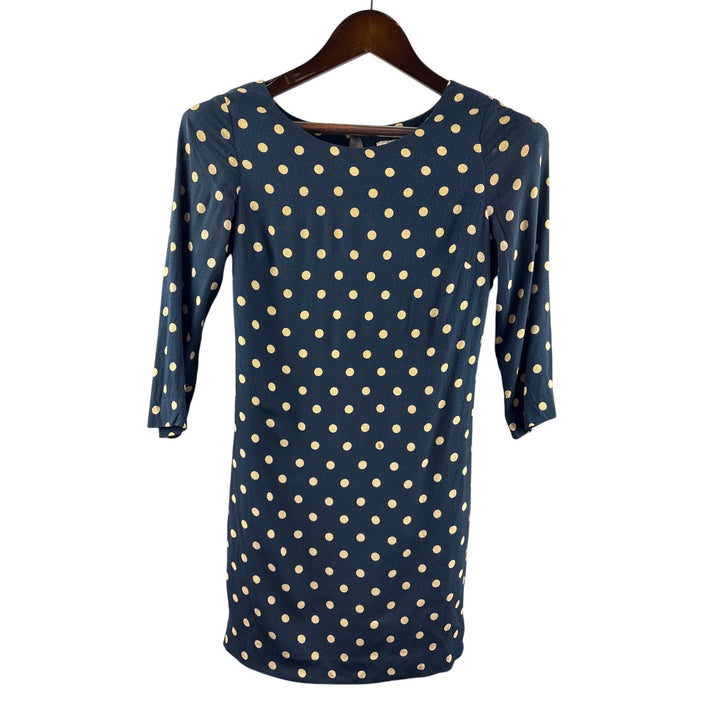 Women’s Boden Size 2 Navy Blue w/ Cream Polka-Dots Mini Dress