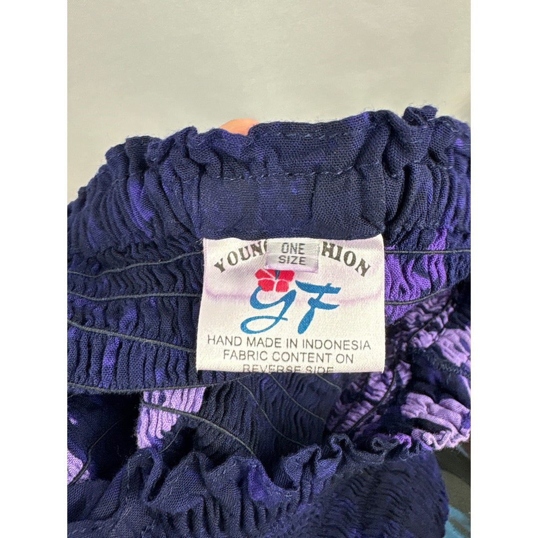 Women’s Young’s Fashion O/S Indigo & Purple Floral Halter Dress