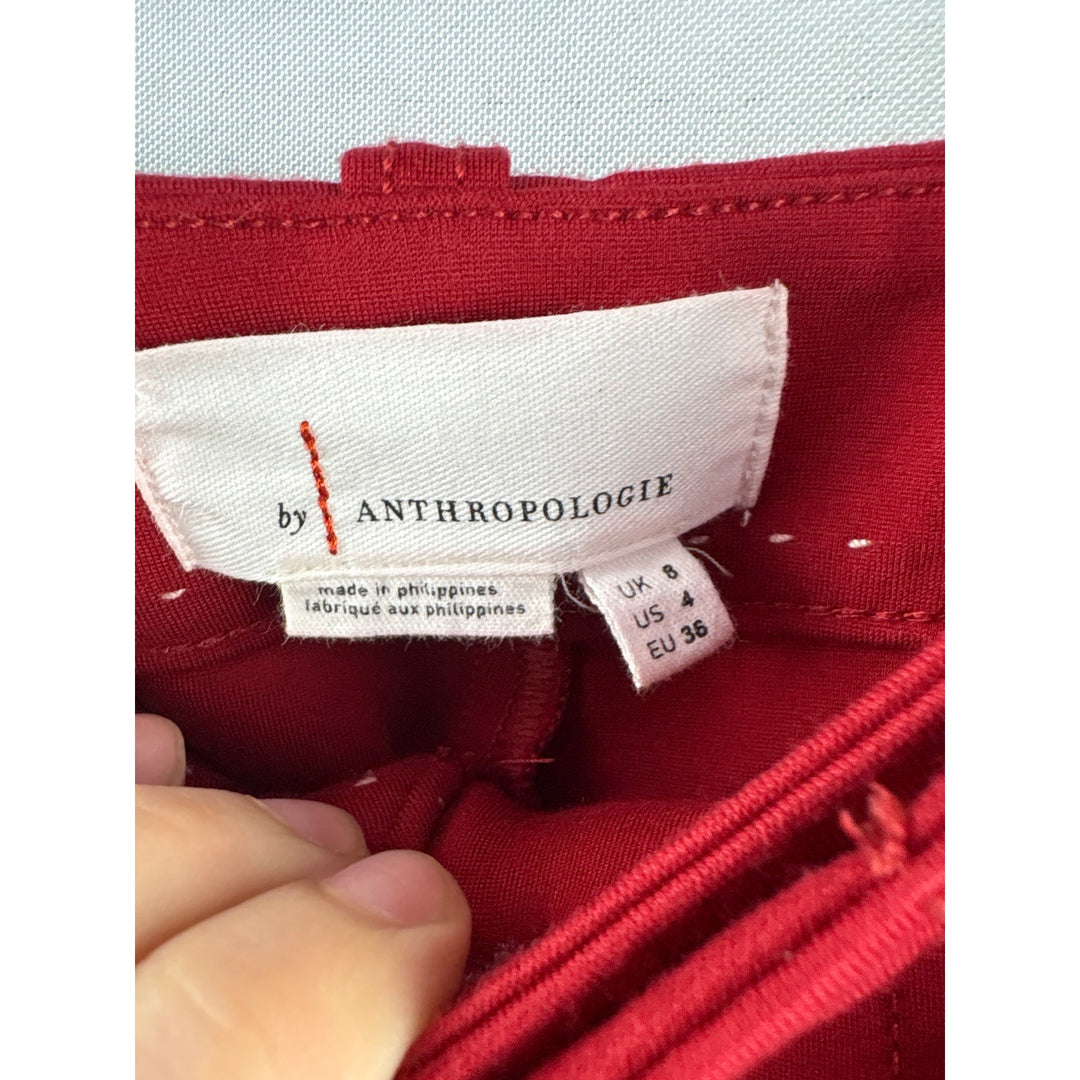 Women’s Anthropologie Size 4 Bright Red Wide Leg Slacks