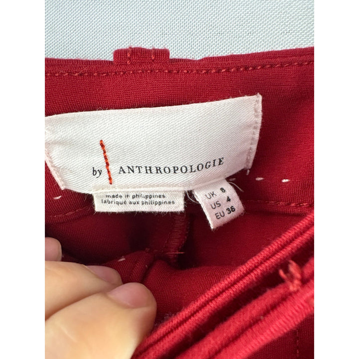 Women’s Anthropologie Size 4 Bright Red Wide Leg Slacks
