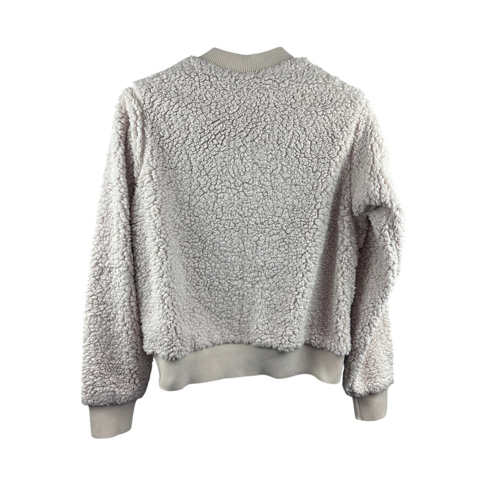 Women’s Prana Medium Cream Sherpa Style Zip-Up Bomber