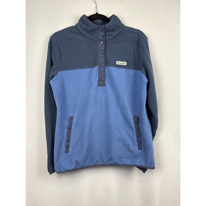 Columbia Mens Fleece Pullover Jacket L Blue & Black