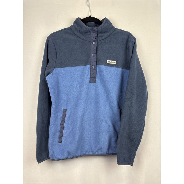 Columbia Mens Fleece Pullover Jacket L Blue & Black