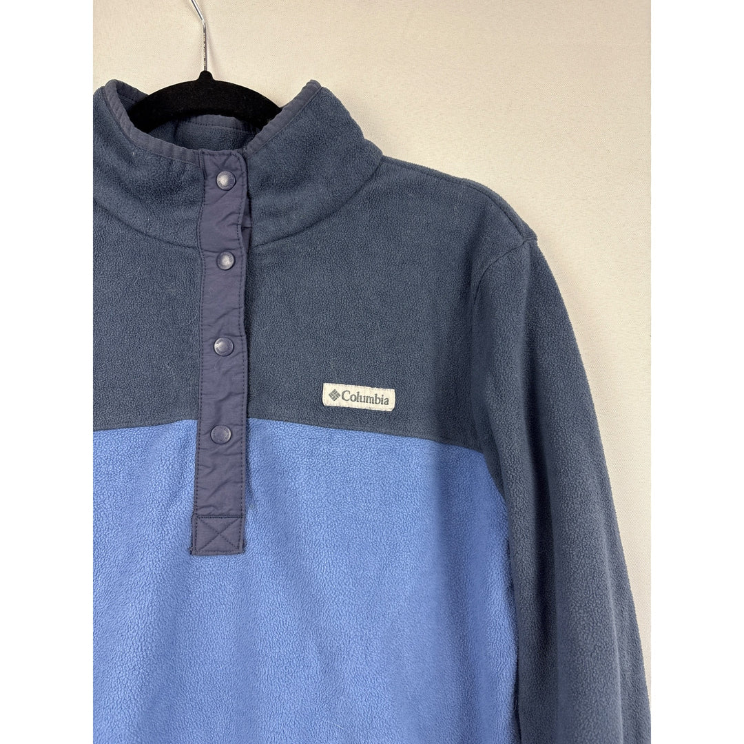 Columbia Mens Fleece Pullover Jacket L Blue & Black