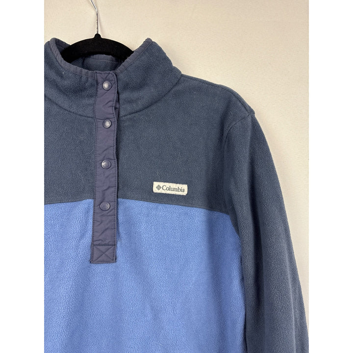 Columbia Mens Fleece Pullover Jacket L Blue & Black