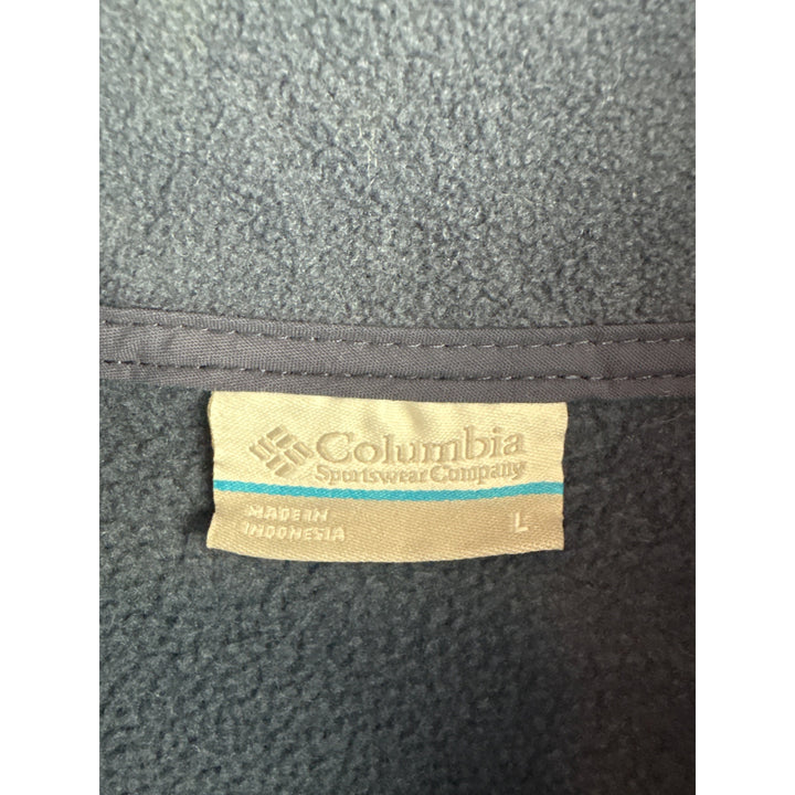 Columbia Mens Fleece Pullover Jacket L Blue & Black