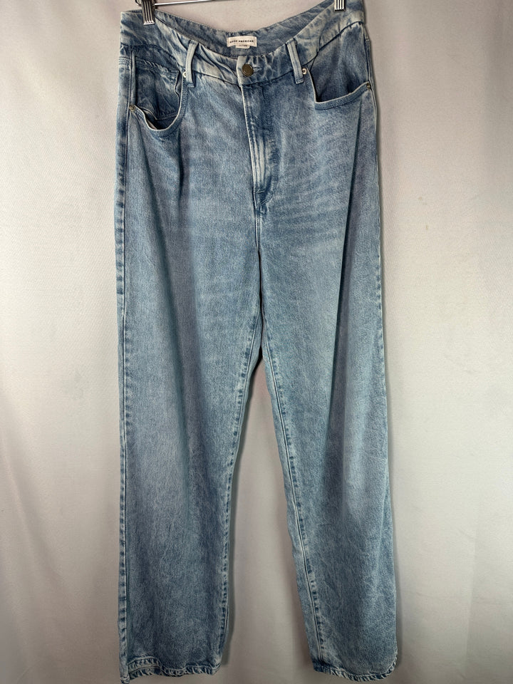 Good American Womens 90s Sky High Rise Light Wash Relaxed Jeans Size 6