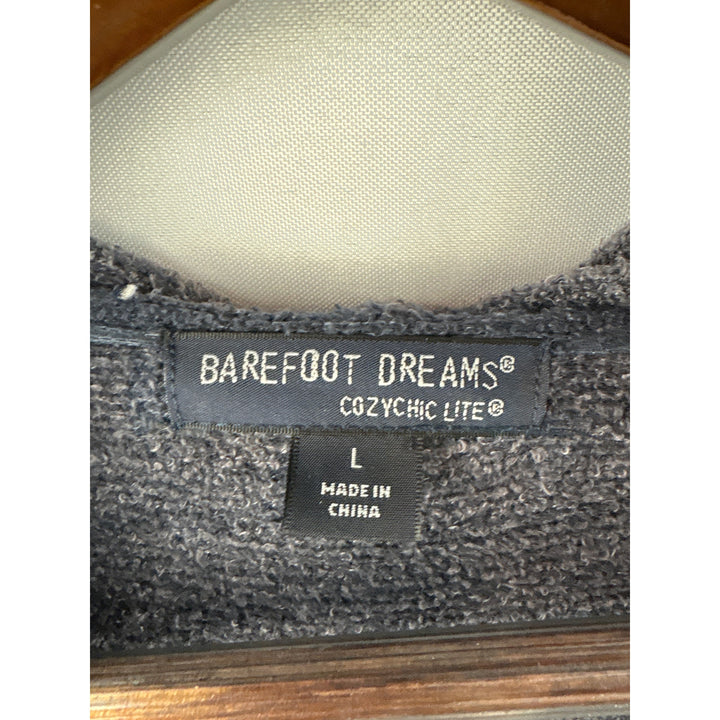 Women’s Barefoot Dreams XL Grayish Blue Hooded Plush Cardigan