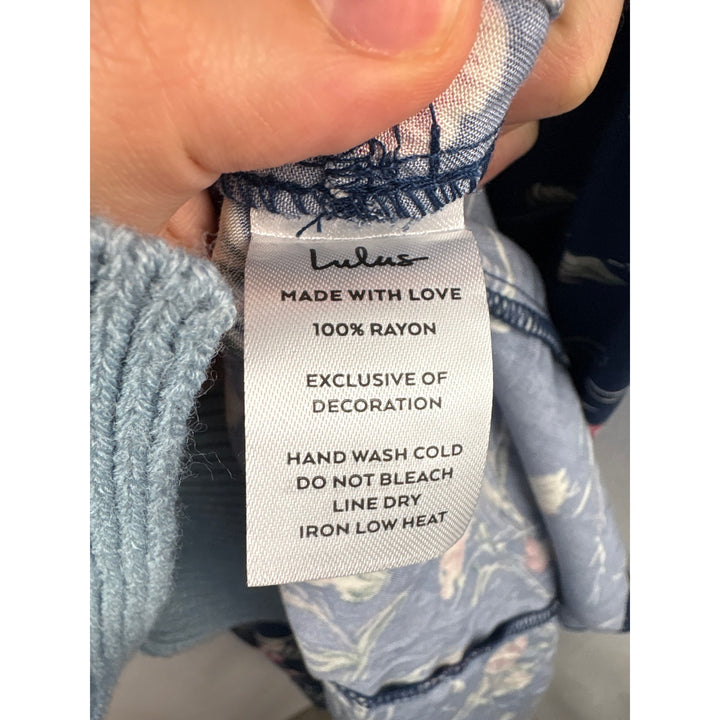 Women’s Lulus Large Navy Blue Flora Sleeveless Sundress