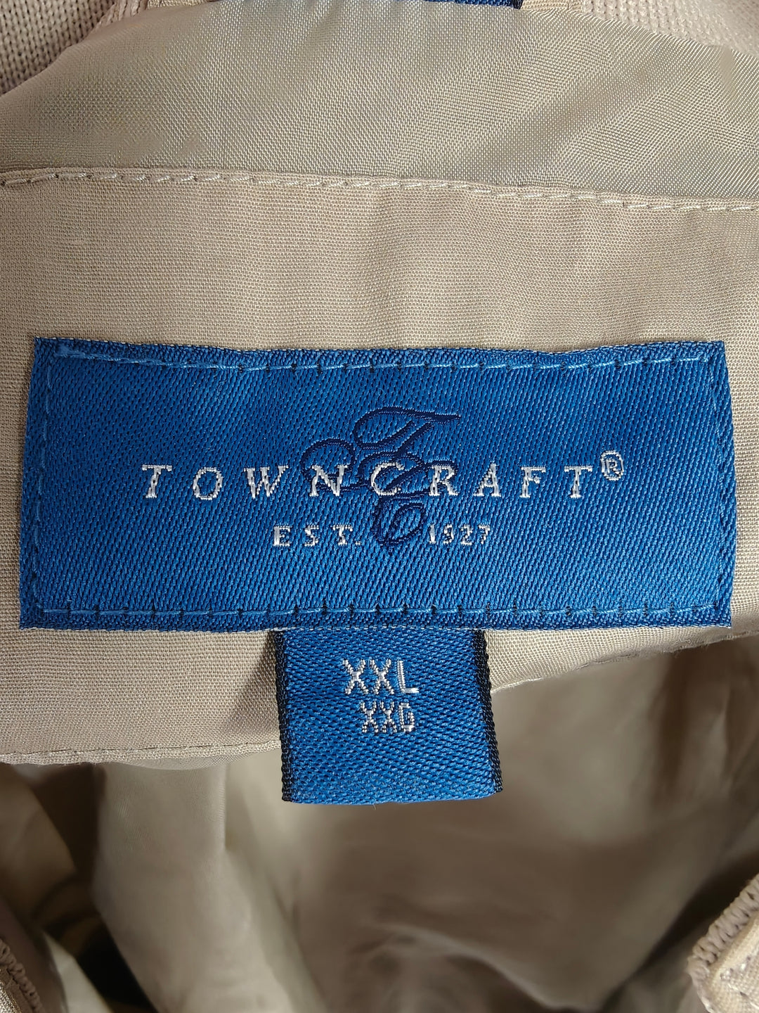 Mens Towncraft Bomber Jacket Beige Tan Size XXL