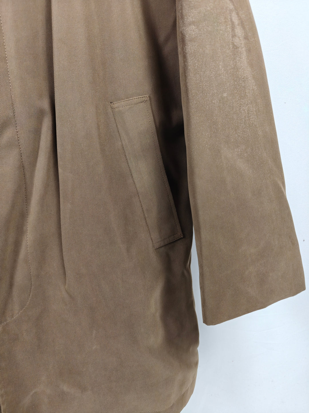 Classic Johnston Murphy Mens Tan Wool Collar Car Coat Size L