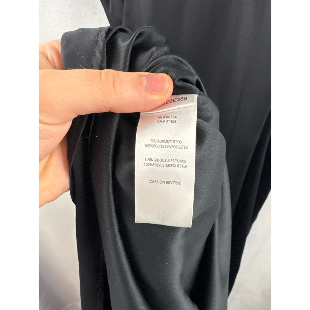 Women’s BCBGeneration Size 4 Black Satin Bejeweled Evening Gown w/ Side Cutouts