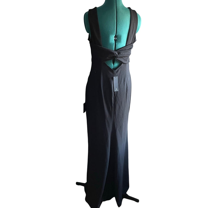 Lulu's Formal Low Back Cutout Cocktail Maxi Dress Minimalist NWT size L