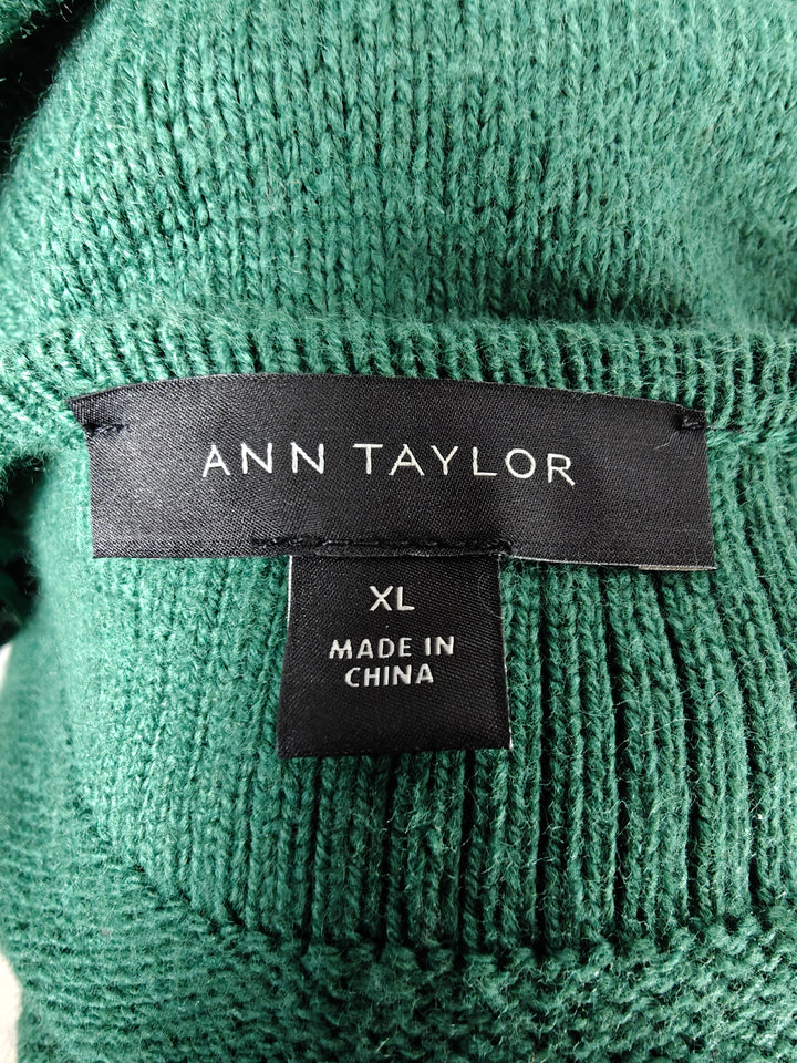 Women Ann Taylor Cardigan Green XL