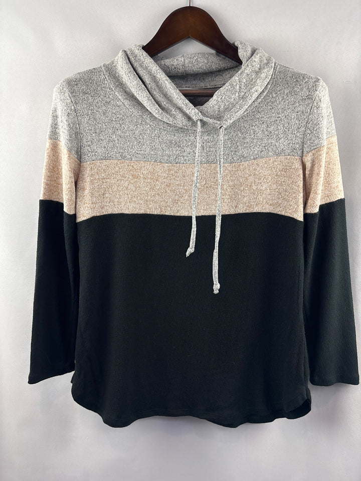 Women’s Market &amp; Spruce Small Black, Gray, Beige Mock Turtleneck